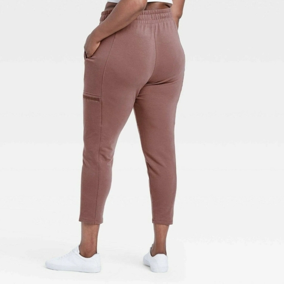 All in Motion Women's Plus Brown High Waist Joggers with Pockets Sz 4X - Picture 3 of 8